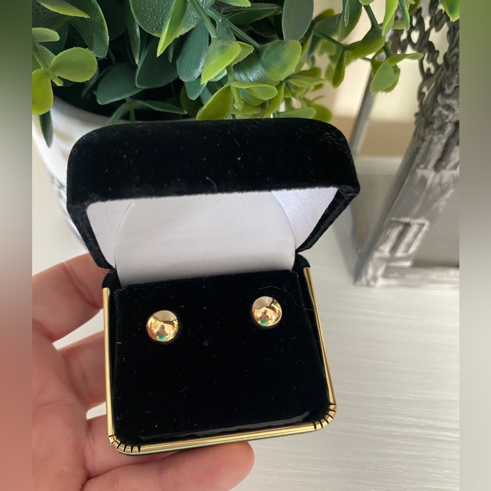 Large 14KT YELLOW GOLD 2.73 MM BALL STUD EARRINGS .9 GRAMS